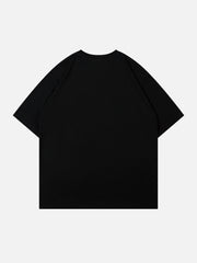 Heart-shaped Embroidery  Print Tee