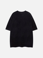 Heavy Duty Washed Stir-fried Snowflake Horsetail T-shirt