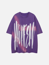 T-shirt robuste délavé à motif flocon de neige et prêle sautée