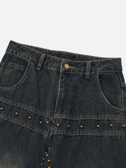 High Street American Tie Dye Star Bead Jeans