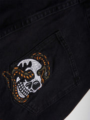 High Street Embroidery Retro Jeans - 1574