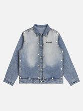 High Street Heavy Duty Distressed Washed Denim Jacket - 1975