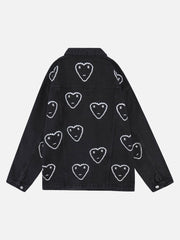 Veste ample en jean à imprimé High Street Love