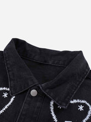 Veste ample en jean à imprimé High Street Love