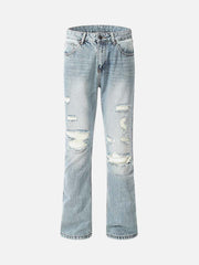 High Street Ripped Micro Flare Jeans