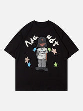 T-shirt imprimé personnage de dessin animé hip-hop
