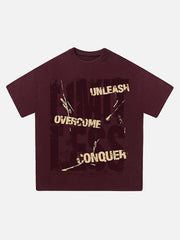Hip-hop Dark Retro Gothic Style Off-shoulder T-shirt
