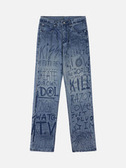 Hip-Hop-Graffiti-Alphabet-Jeans - 1743
