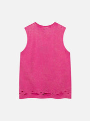 Hip-hop Letter Print Ragged Undershirt