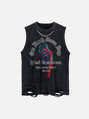 Hip-hop Loose Washed Undershirt -1606