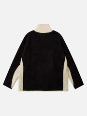 Pull papillon contrasté style patchwork hip-hop - 1834