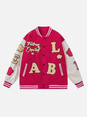 Hip-hop Towel Embroidered Leather Sleeve Jacket