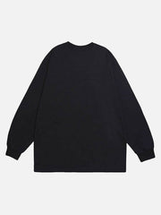 Hiphop Spoof Print Long Sleeve T-shirt - 1675