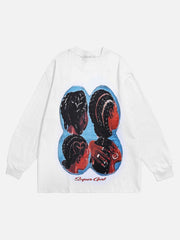 Hiphop Spoof Print Long Sleeve T-shirt - 1675