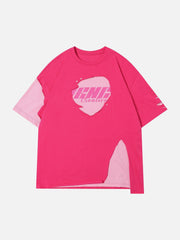 Hole Fake Two-piece Color Matching Tee