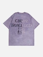 T-shirt à imprimé croix inversée