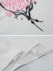 Irregular Heart Letter Print Tee