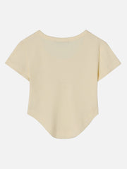 T-shirt court de couleur unie à étiquetage irrégulier