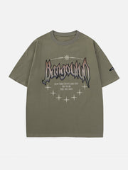 Irregular Letter Print Tee