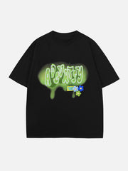 Stricken Stickerei Blumen TEE