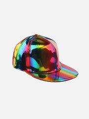 Casquette de baseball arc-en-ciel en PU laser