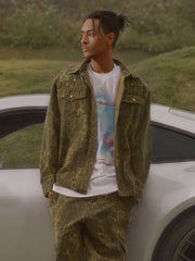 Leopard Print Distressed Washed Patchwork Suit - 1971