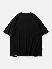 Letter Abstract Print Hole Tee