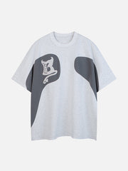 Letter B Print Stitching Tee