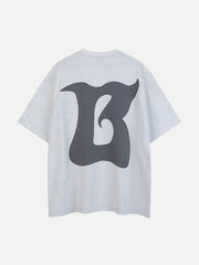 Letter B Print Stitching Tee
