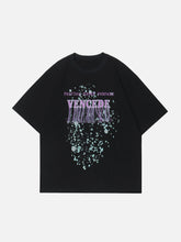 Letter Embroidered Tassel Tee