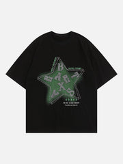 Letter Embroidery Inkjet Tee