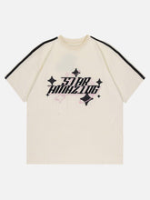 Letter Embroidery Patchwork Tee