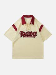 Letter Embroidery Polo Tee