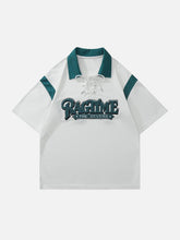 Letter Embroidery Polo Tee