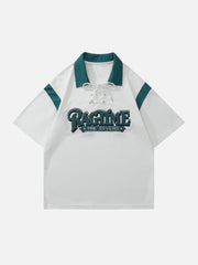 Letter Embroidery Polo Tee