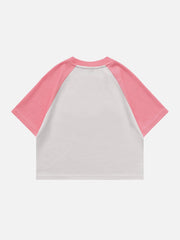 Letter Flocking Raglan Tee