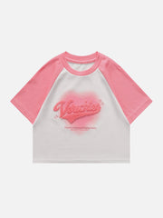 Letter Flocking Raglan Tee
