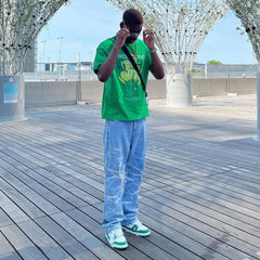 Letter Floral Print T-shirt -1373