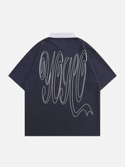 Letter Graffiti Polo Collar Tee