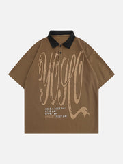 Letter Graffiti Polo Collar Tee
