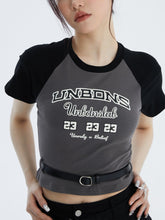 Letter Print Patchwork Tee