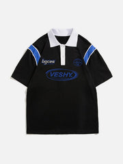 Poloshirt mit Buchstaben-Print