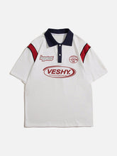 Letter Print Polo Tee