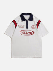 Poloshirt mit Buchstaben-Print