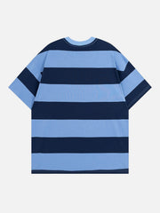 Letter Print Stripe Tee