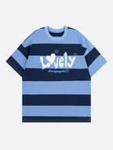 Letter Print Stripe Tee