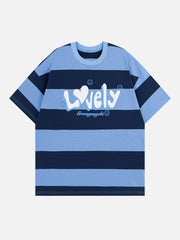 Letter Print Stripe Tee