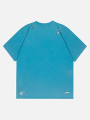 T-shirt déchiré à imprimé lettre