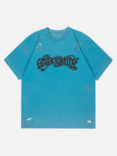 T-shirt déchiré à imprimé lettre