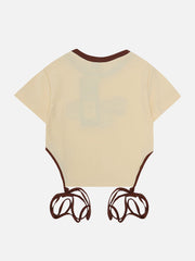 Letter Printing Drawstring Tee